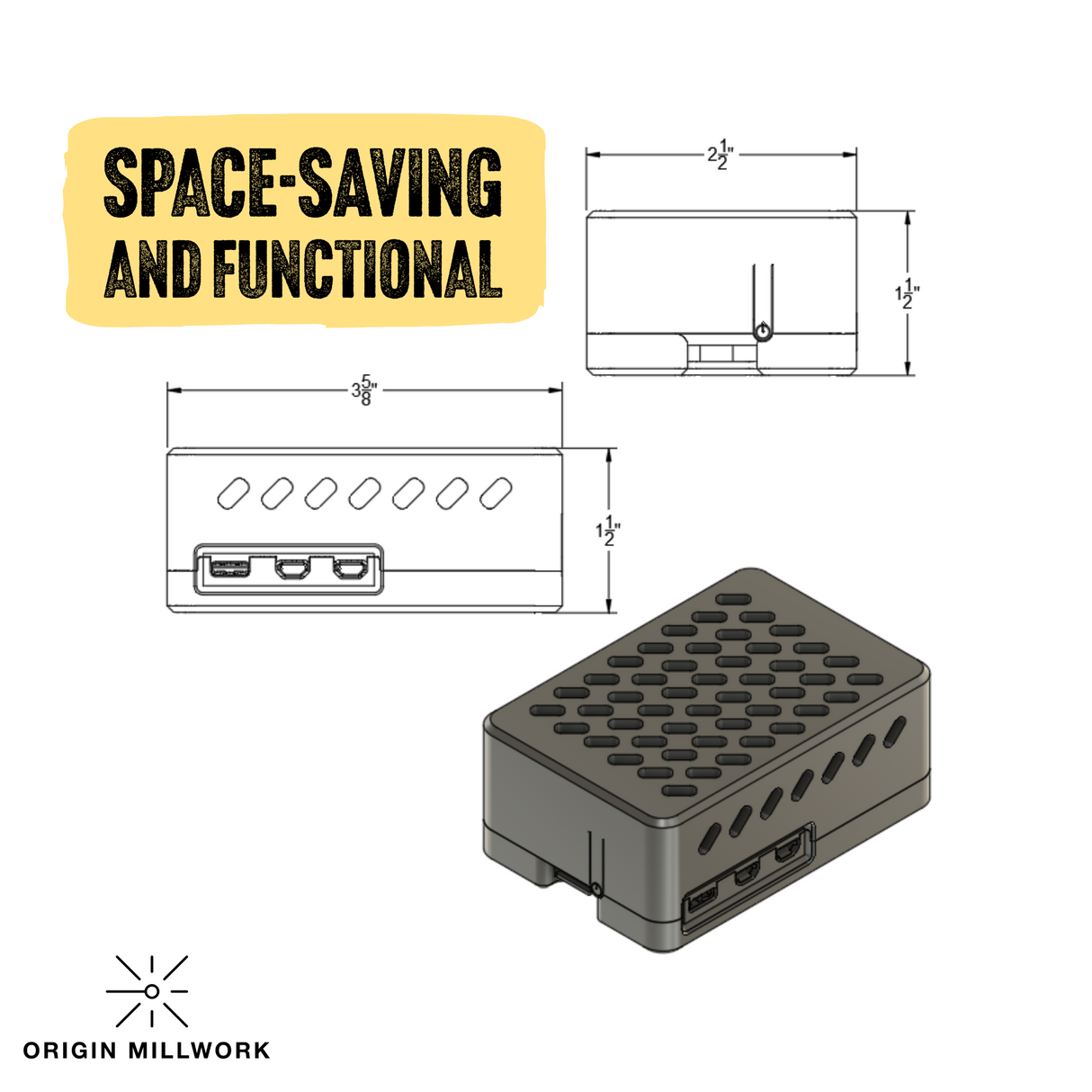 Raspberry Pi 5 Case | Compatible with Official Cooler & M.2 Hat | Raspberry Pi 5 Nvme M.2 ssd case