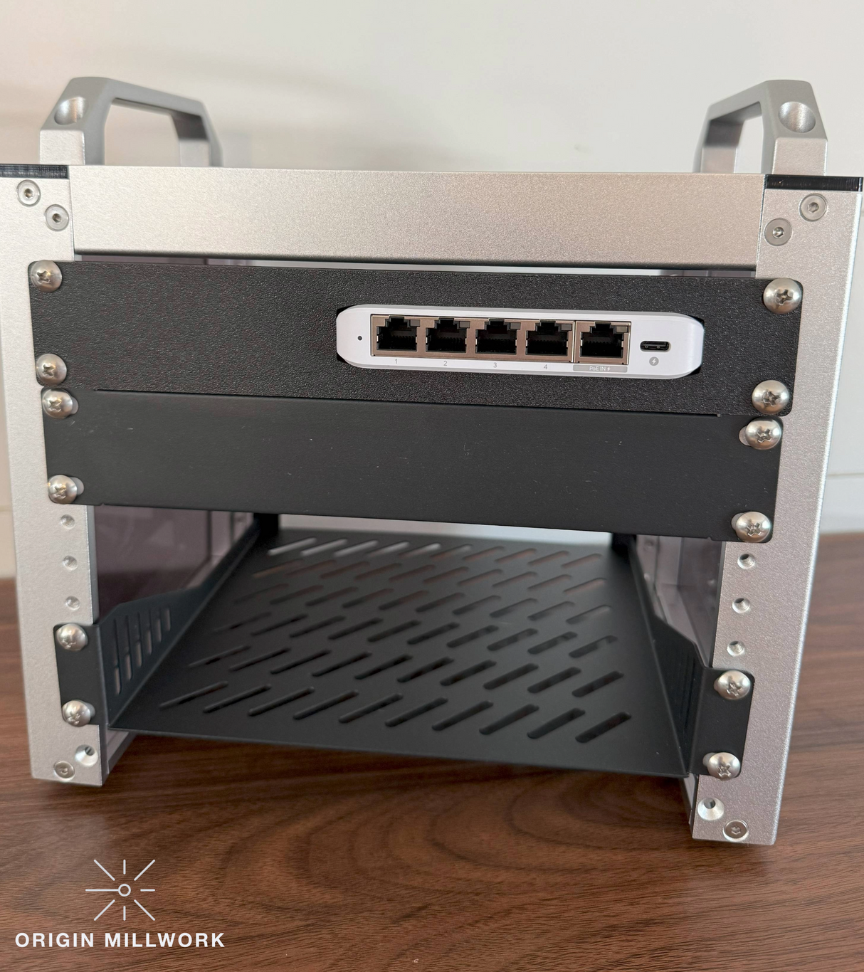 UniFi Flex Mini 2.5G-5 Switch Mount | 10" Rack Mount 1U | Compatible with DeskPi Rackmate, Secure Network Switch Holder