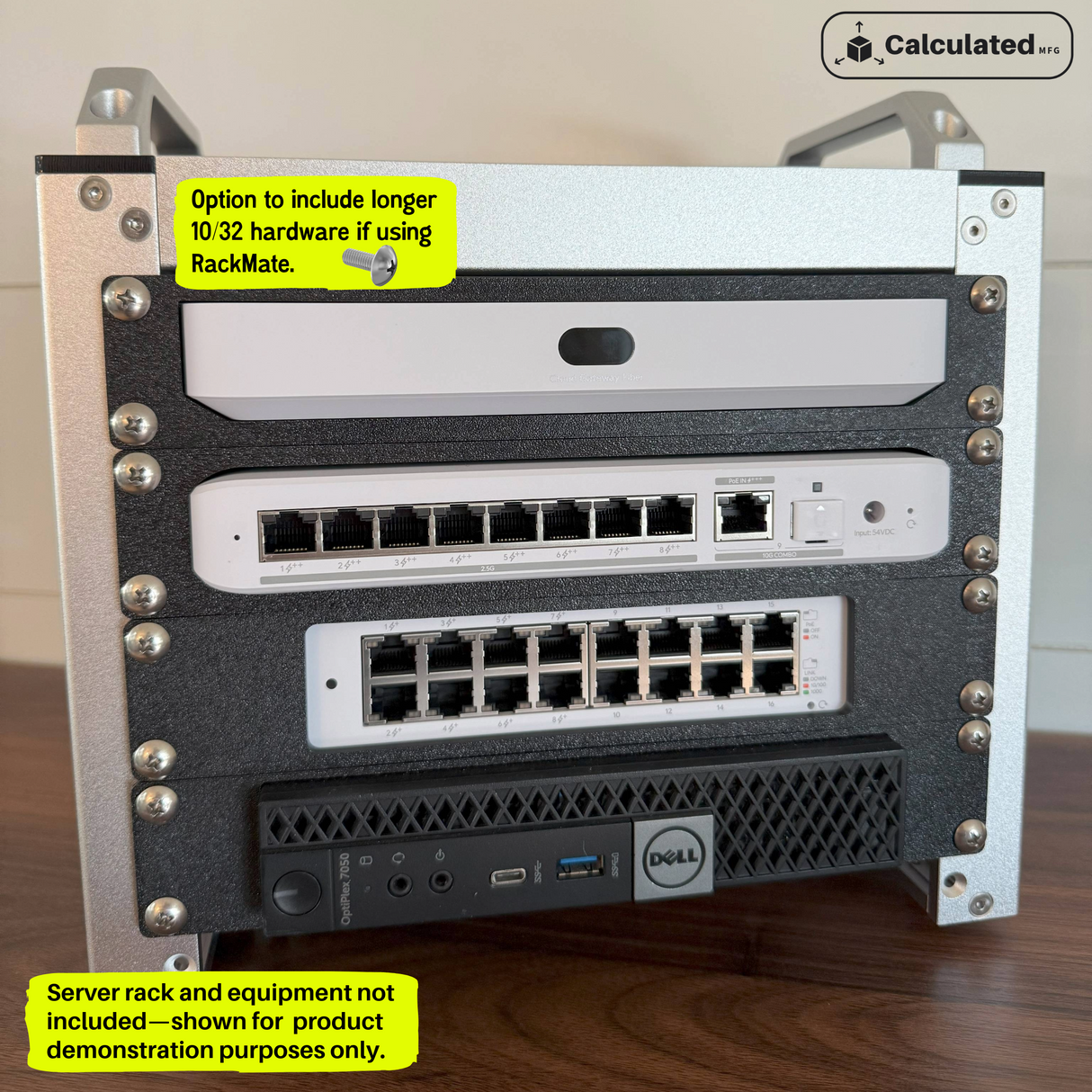 UniFi USW-Lite-16-PoE | PETG Mount w/ Brass Inserts | Fits Standard 10" Server Racks 1U