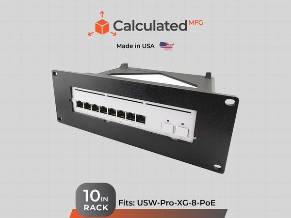 UniFi USW-Pro-XG-8-PoE | 2U Mount | PETG | Fits Standard 10” Racks | Optional 10/32 Hardware