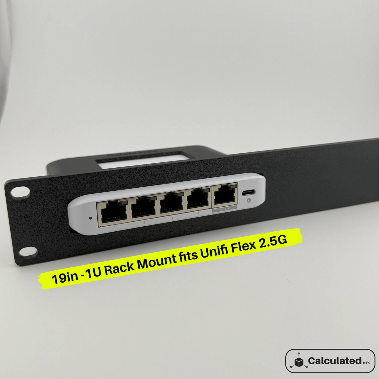 UniFi Flex Mini 2.5G-5 - Secure 1U Network Switch Holder | 19in 1u Rack Mount