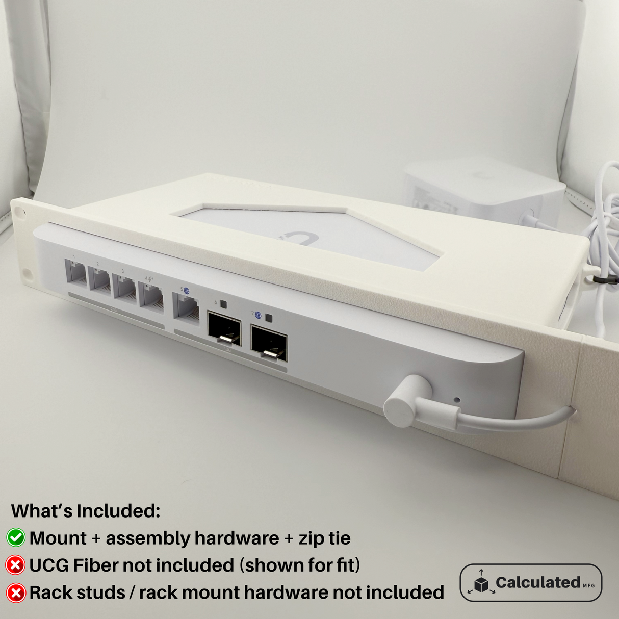 Unifi UCG Fiber 19" Rack Mount | Reverse Orientation Mount Port outward | 1U Mount for UniFi UCG Fiber