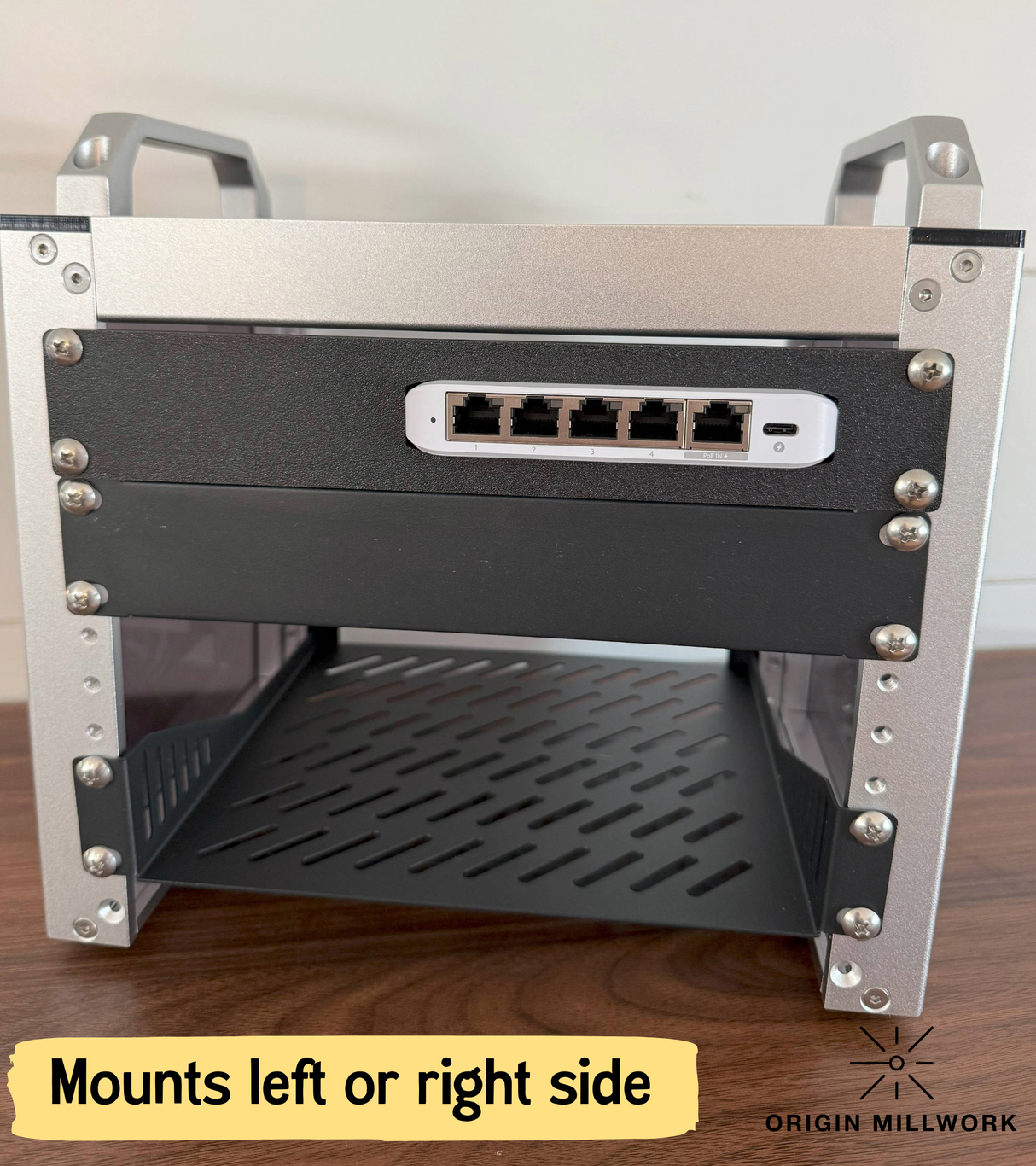 UniFi Flex Mini 2.5G-5 Switch Mount | 10" Rack Mount 1U | Compatible with DeskPi Rackmate, Secure Network Switch Holder