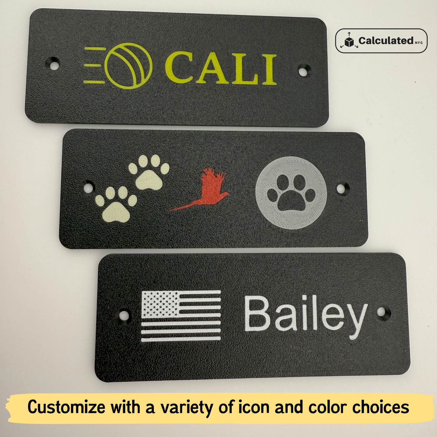 Custom Dog Name Tag for Kennel Crates | Durable PETG Design | Fits Ruffland Kennels | Personalize with Name & Icon