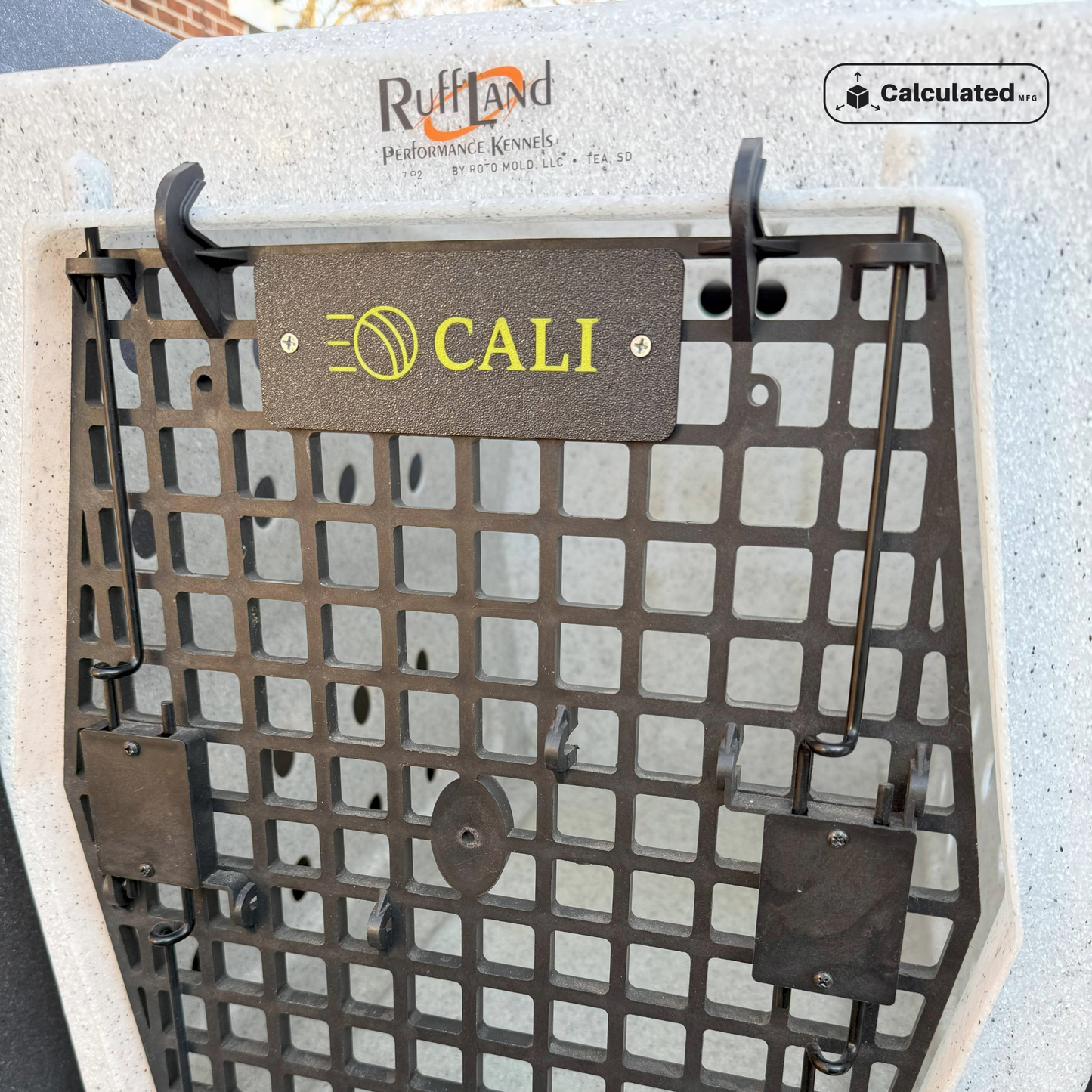 Custom Dog Name Tag for Kennel Crates | Durable PETG Design | Fits Ruffland Kennels | Personalize with Name & Icon