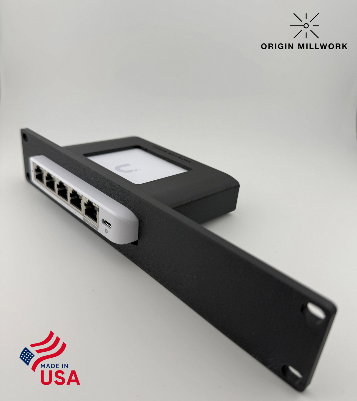 UniFi Flex Mini 2.5G-5 Switch Mount | 10" Rack Mount 1U | Compatible with DeskPi Rackmate, Secure Network Switch Holder