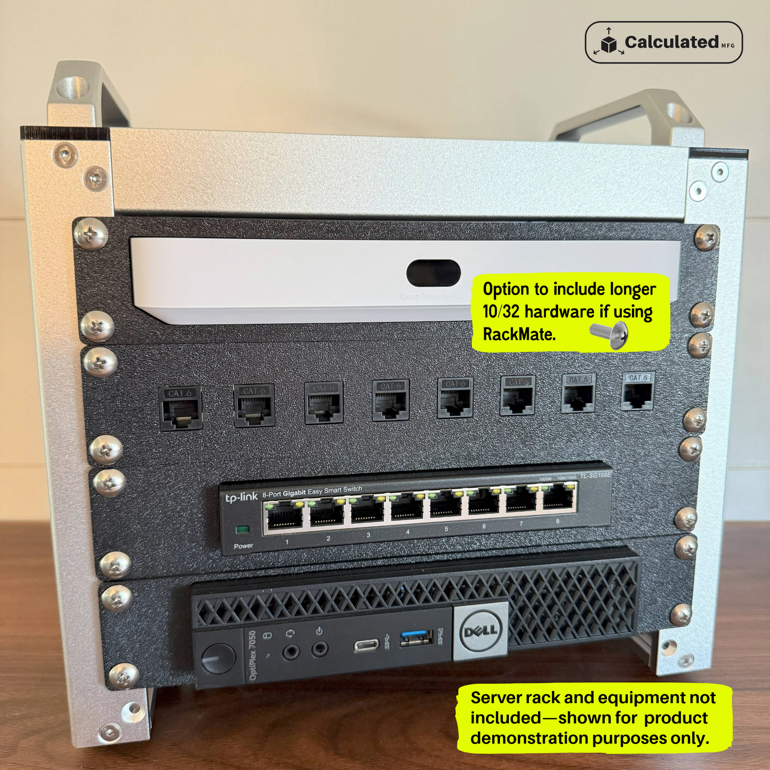 1U 7 or 8-Port Keystone Jack Patch Panel | 10" Server Rack
