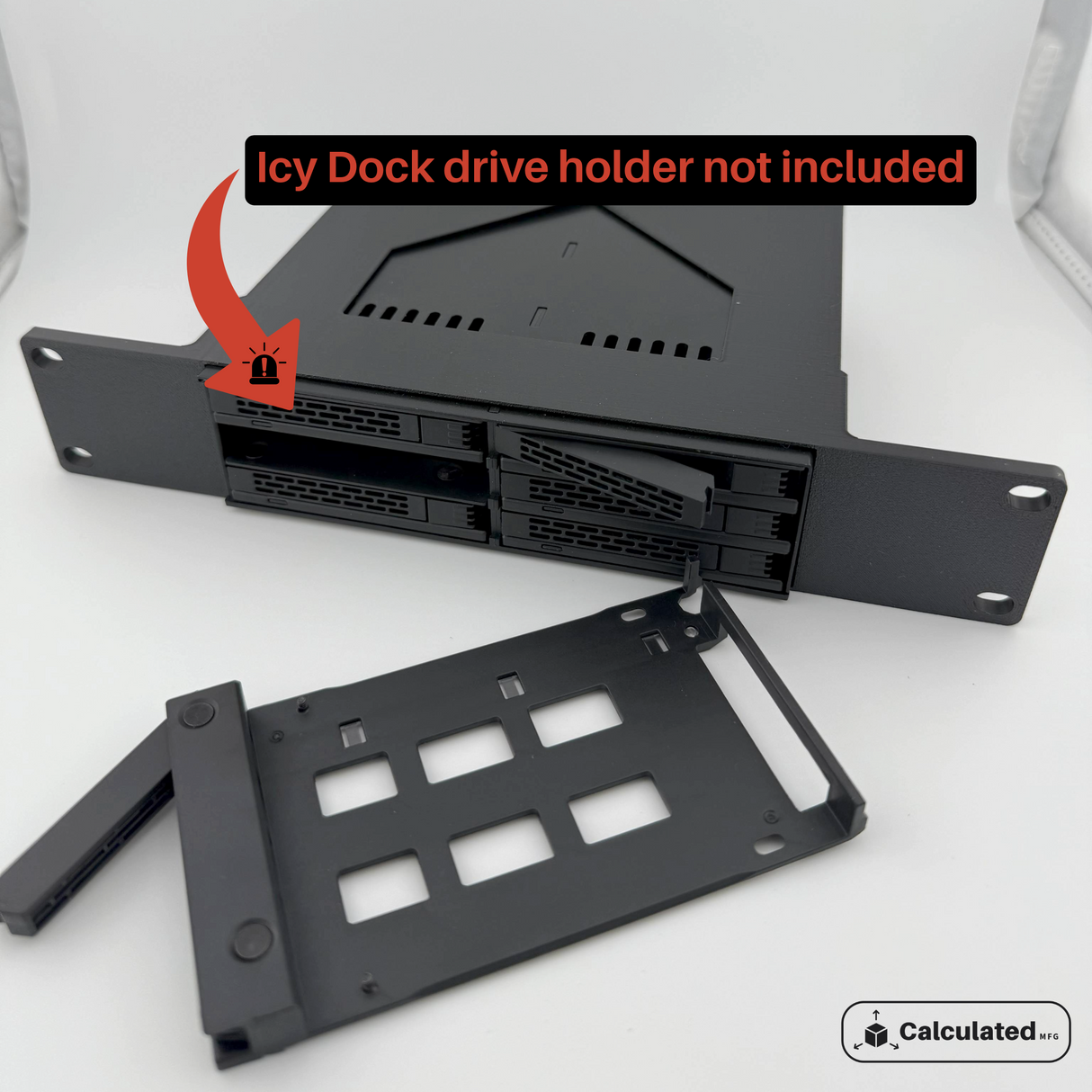 ICY Dock MB326SP-B | 3D Printed JBOD Enclosure Mount | PETG | Optional 10-32 Rack Hardware| Fits 10" Rack Mount