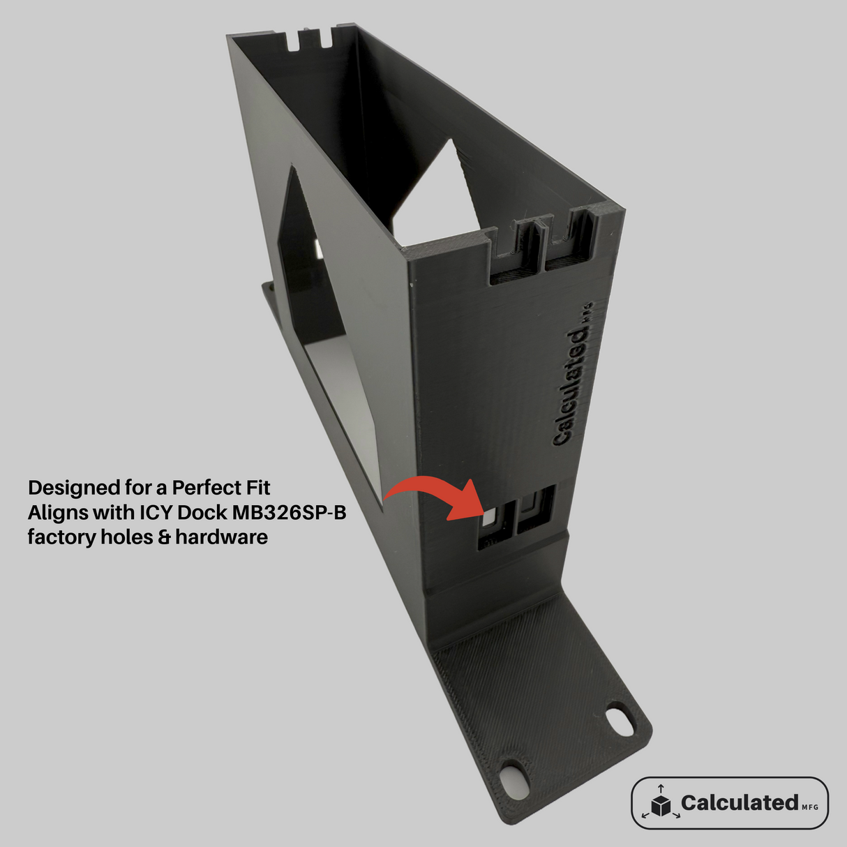 ICY Dock MB326SP-B | 3D Printed JBOD Enclosure Mount | PETG | Optional 10-32 Rack Hardware| Fits 10" Rack Mount