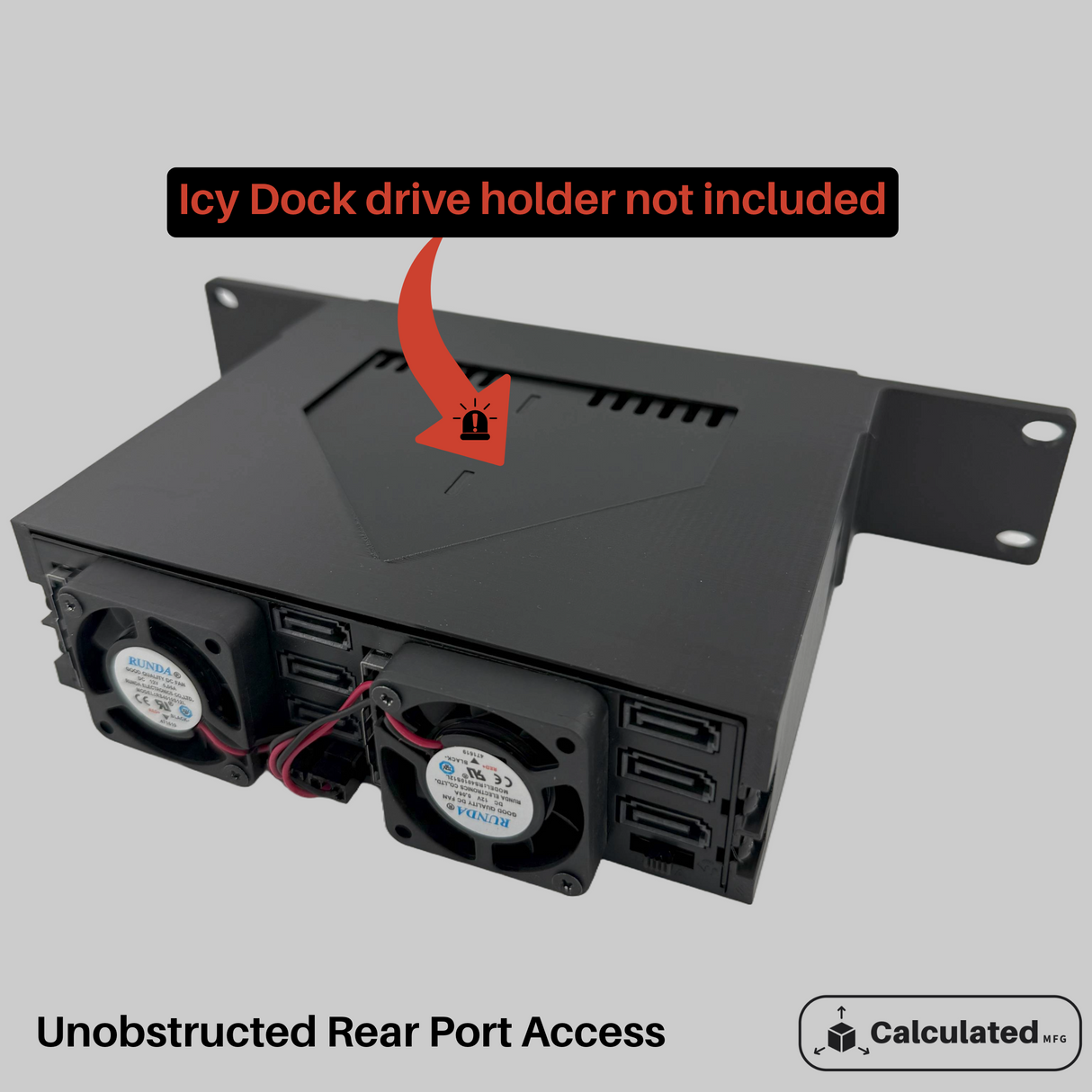 ICY Dock MB326SP-B | 3D Printed JBOD Enclosure Mount | PETG | Optional 10-32 Rack Hardware| Fits 10" Rack Mount