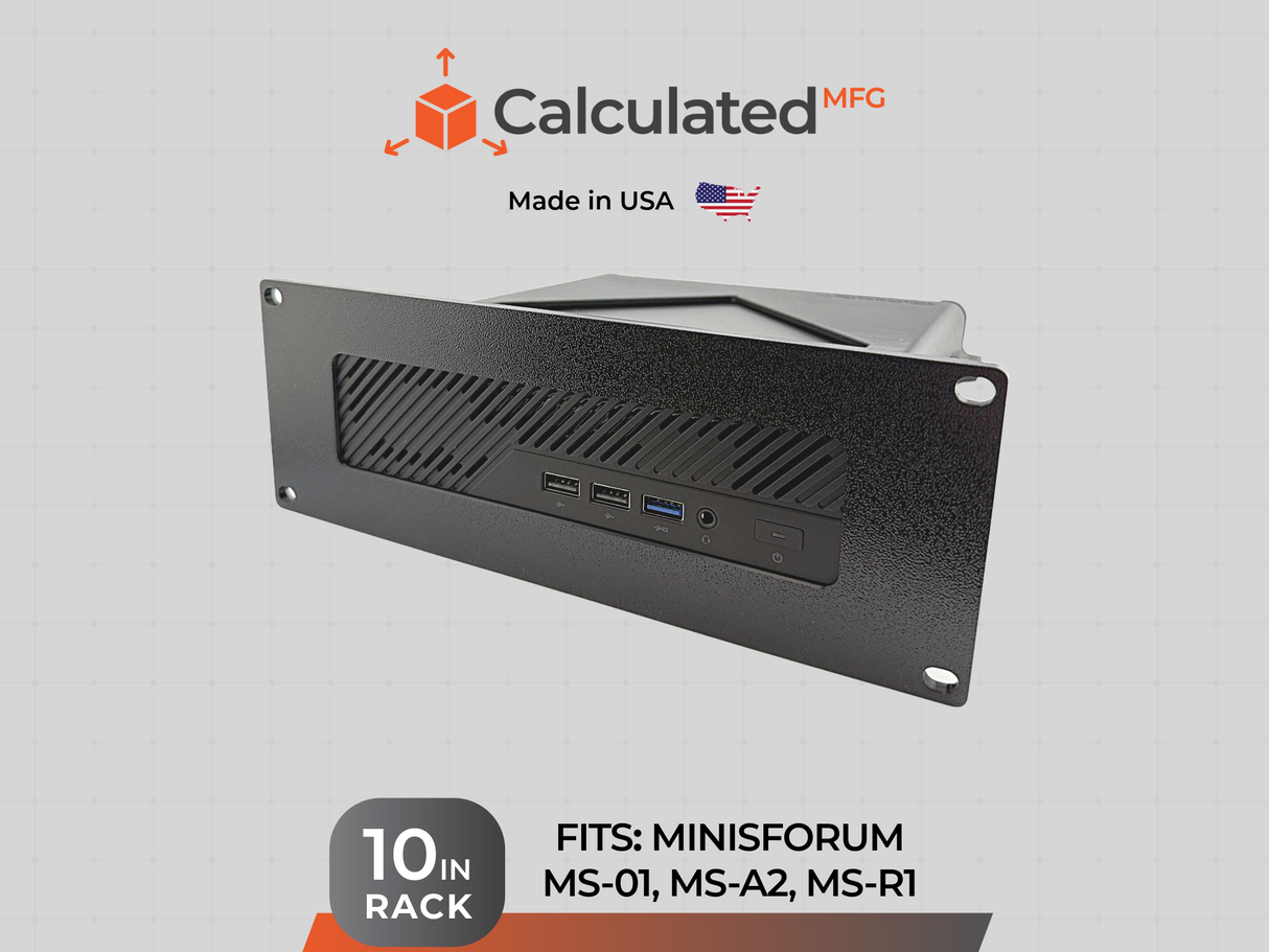 2U 10" Rack Mount for Minisforum MS-01 / MS-A2 / MS-R1 | Anti-Sag High Airflow Mount