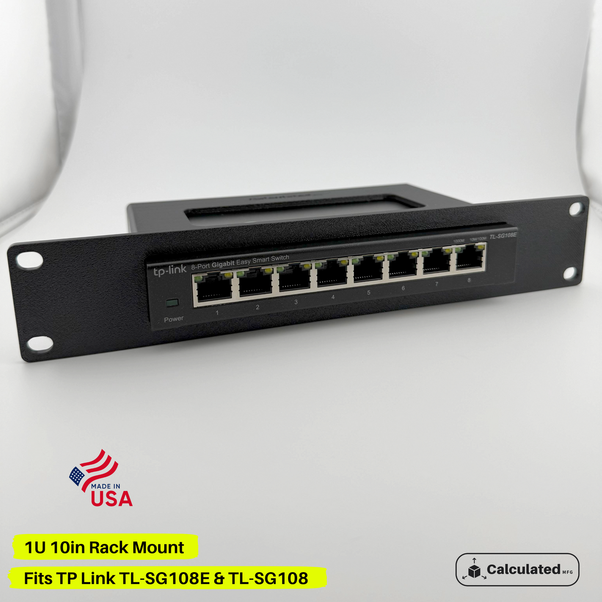 TP-Link Omada ES208G or TL-SG108E or TL-SG108 | Bracket for 8-Port Switch | 1U - 10in Rack Mount