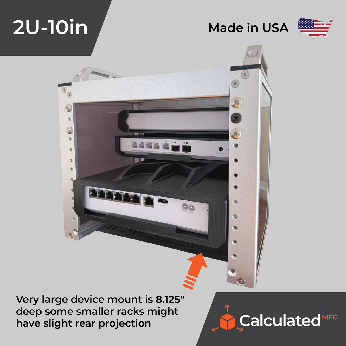 Tamper Resistant 10" Rack Mount fits UniFi UNVR-Instant - 2U Design