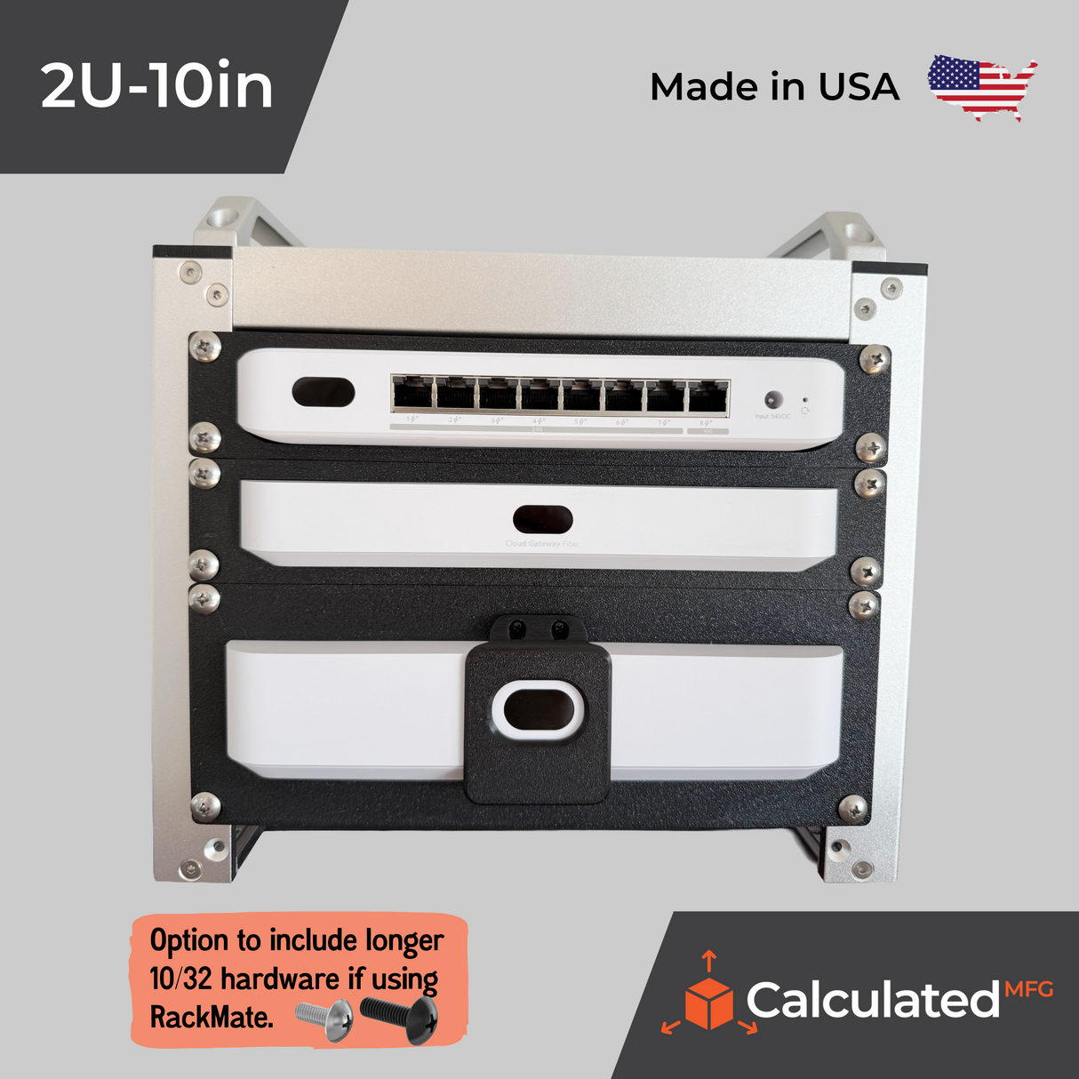 Tamper Resistant 10" Rack Mount fits UniFi UNVR-Instant - 2U Design