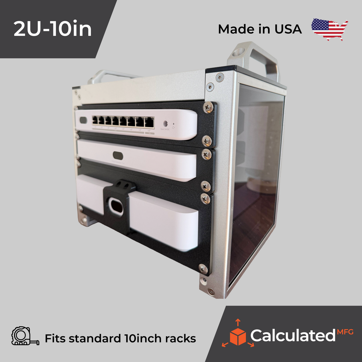 Tamper Resistant 10" Rack Mount fits UniFi UNVR-Instant - 2U Design