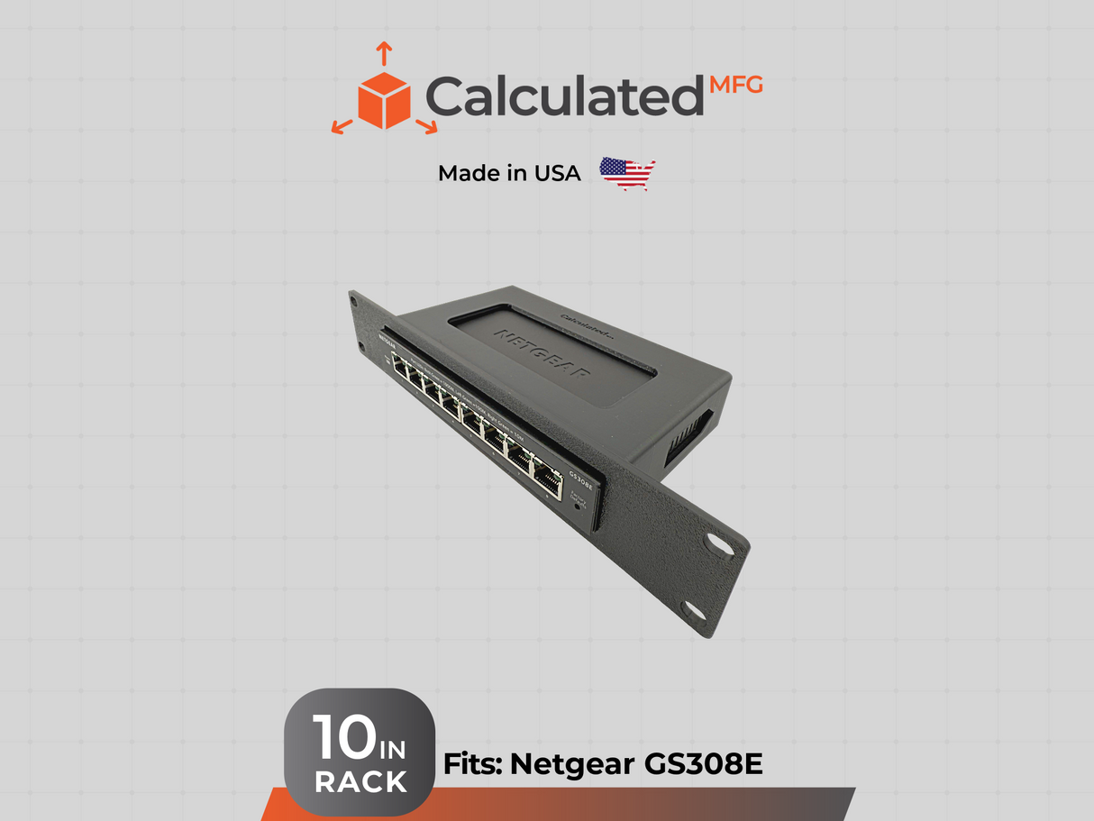 Netgear GS308E | Bracket for 8-Port Switch | 1U - 10in Rack Mount
