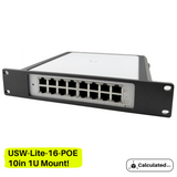UniFi USW-Lite-16-PoE | PETG Mount w/ Brass Inserts | Fits Standard 10" Server Racks 1U