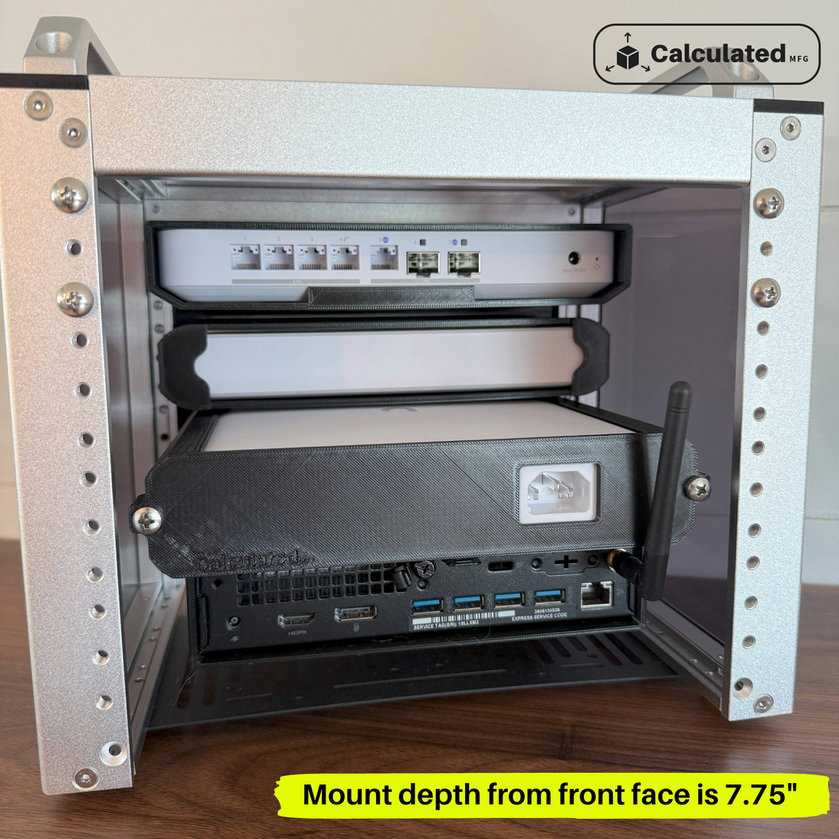 UniFi USW-Lite-16-PoE | PETG Mount w/ Brass Inserts | Fits Standard 10" Server Racks 1U