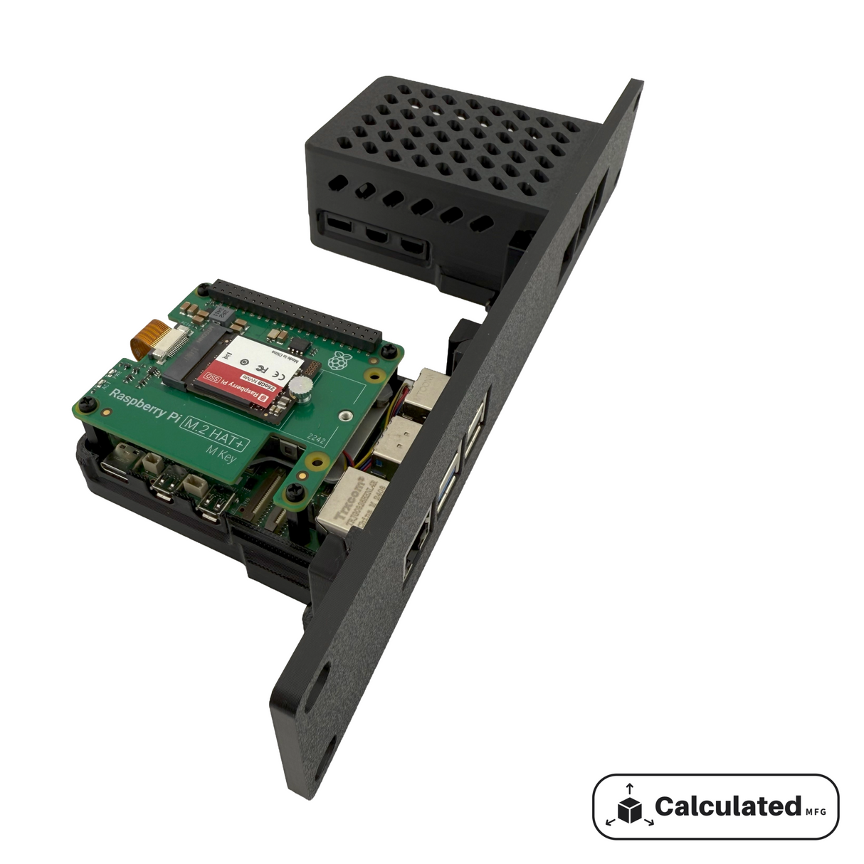 Raspberry Pi 5 Rack Mount | 10" 1U | PETG | Keystone Jack | Dual Pi or Single Pi works with M.2 Hat and active cooler