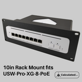 UniFi USW-Pro-XG-8-PoE | 2U Mount | PETG | Fits Standard 10” Racks | Optional 10/32 Hardware