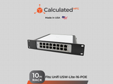UniFi USW-Lite-16-PoE | PETG Mount w/ Brass Inserts | Fits Standard 10" Server Racks 1U