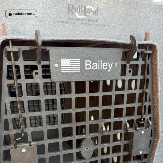 Custom Dog Name Tag for Kennel Crates | Durable PETG Design | Fits Ruffland Kennels | Personalize with Name & Icon
