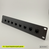 1U 7 or 8-Port Keystone Jack Patch Panel | 10" Server Rack