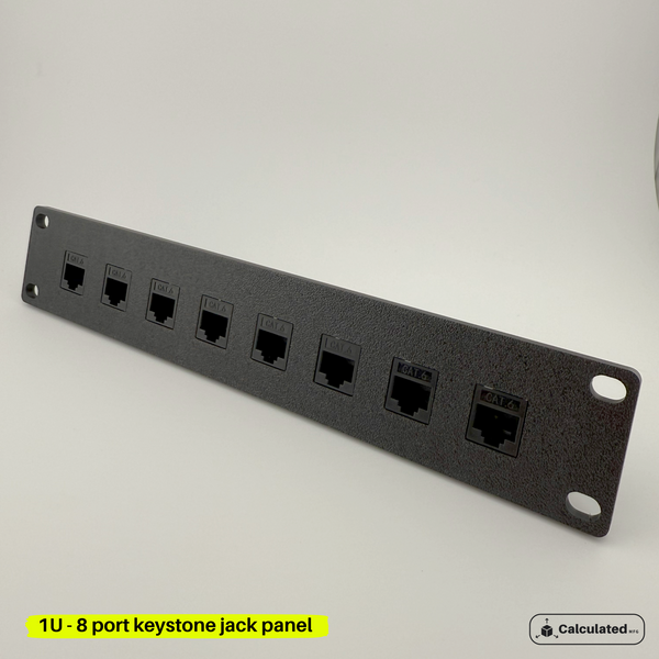 1U 7, 8 or 10 Port Keystone Jack Patch Panel | 10" Server Rack