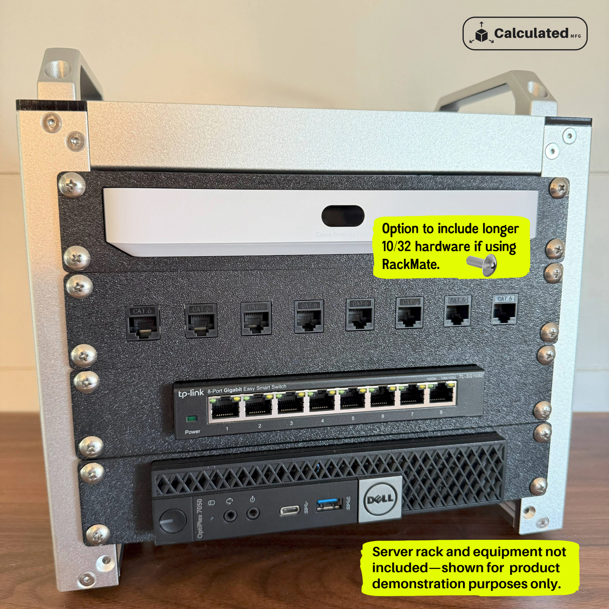 1U 7 or 8-Port Keystone Jack Patch Panel | 10" Server Rack