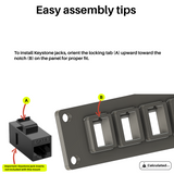 1U 7 or 8-Port Keystone Jack Patch Panel | 10" Server Rack