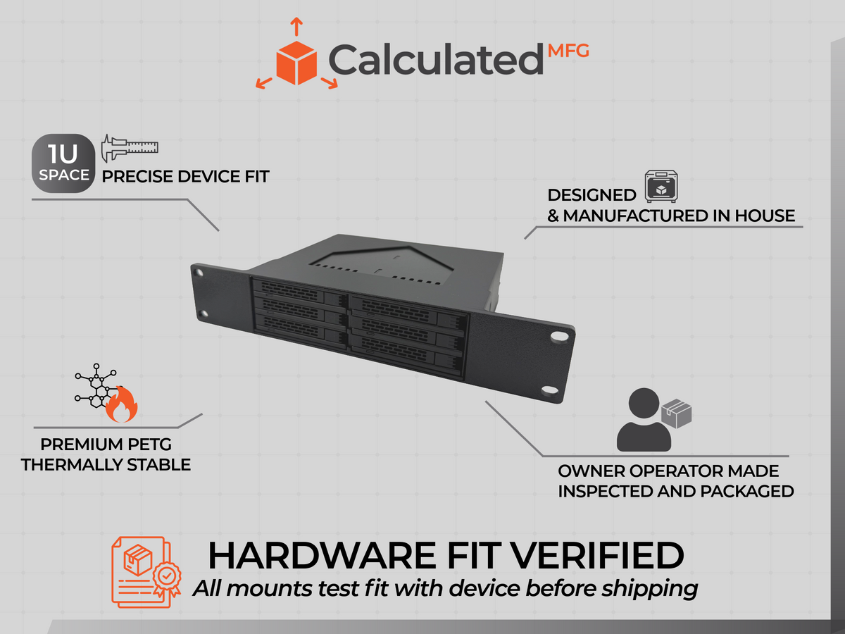 10 inch Rack Mount for ICY Dock MB326SP-B & MB038SP-B | 3D Printed JBOD Enclosure Bracket | PETG | Optional 10-32 Rack Screws