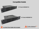 10 inch Rack Mount for ICY Dock MB326SP-B & MB038SP-B | 3D Printed JBOD Enclosure Bracket | PETG | Optional 10-32 Rack Screws