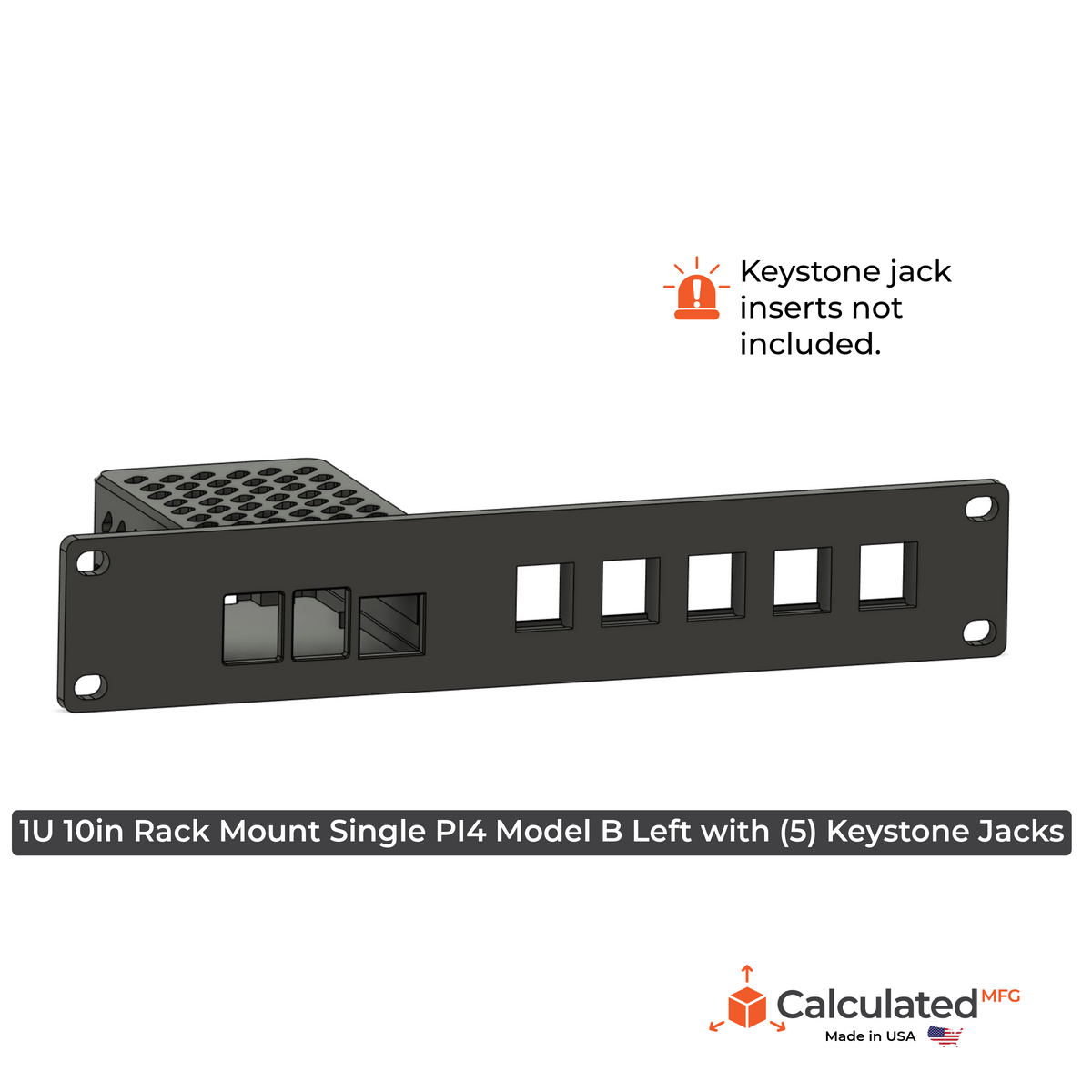 1U 10" / 10-inch Rack Mount for Raspberry Pi 4 Model B | Dual or Single Pi | Keystone Jack Options