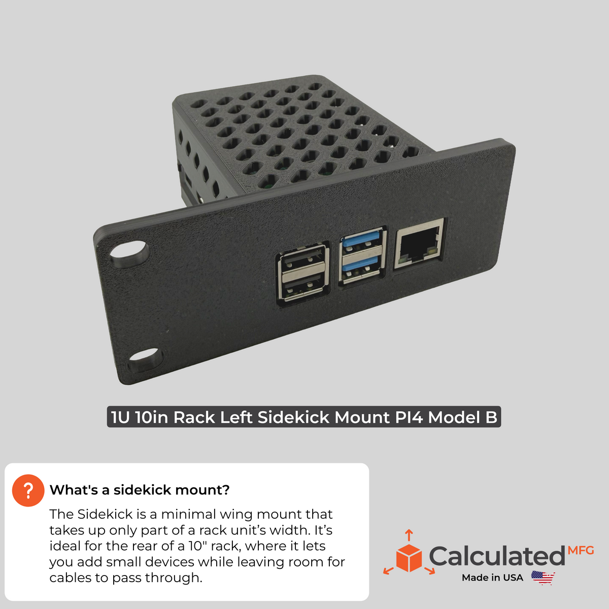1U 10" / 10-inch Rack Mount for Raspberry Pi 4 Model B | Dual or Single Pi | Keystone Jack Options