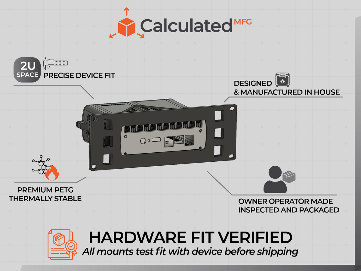2u 10-inch Rack Mount for Protectli FW6A, FW6B, FW6C Network Appliance Mount