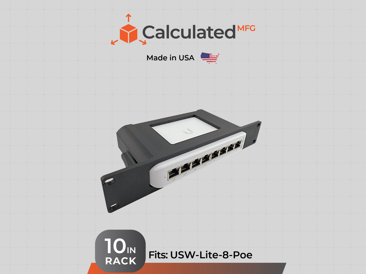 UniFi USW-Lite-8-POE – Secure 1U Network Switch Holder | 10in Server Racks & Deskpi Rackmate