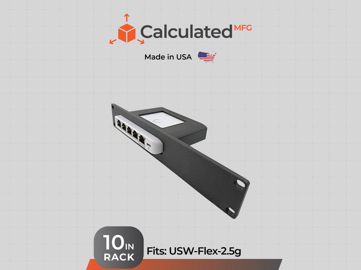 UniFi Flex Mini 2.5G-5 Switch Mount | 10" Rack Mount 1U | Compatible with DeskPi Rackmate, Secure Network Switch Holder