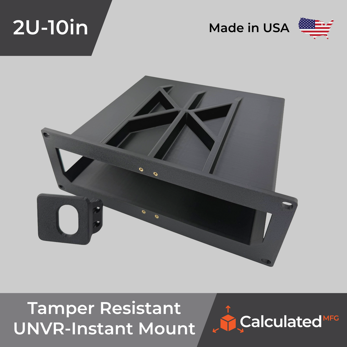 Tamper Resistant 10" Rack Mount fits UniFi UNVR-Instant - 2U Design