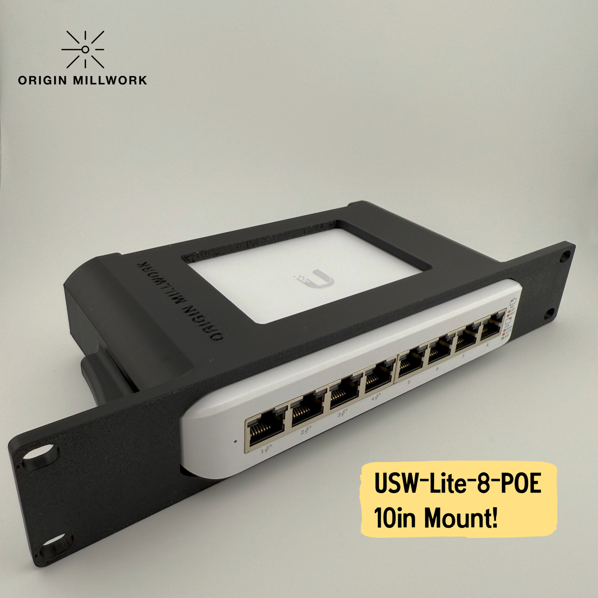 UniFi USW-Lite-8-POE – Secure 1U Network Switch Holder | 10in Server Racks & Deskpi Rackmate