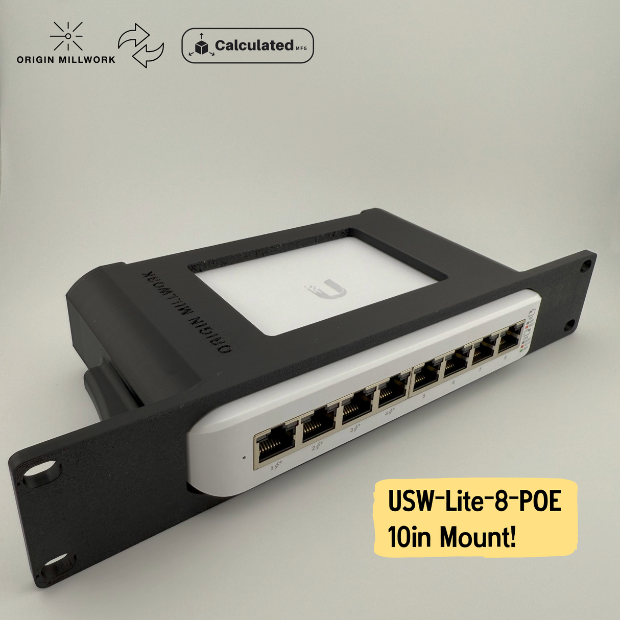 UniFi USW-Lite-8-POE – Secure 1U Network Switch Holder | 10in Server Racks & Deskpi Rackmate