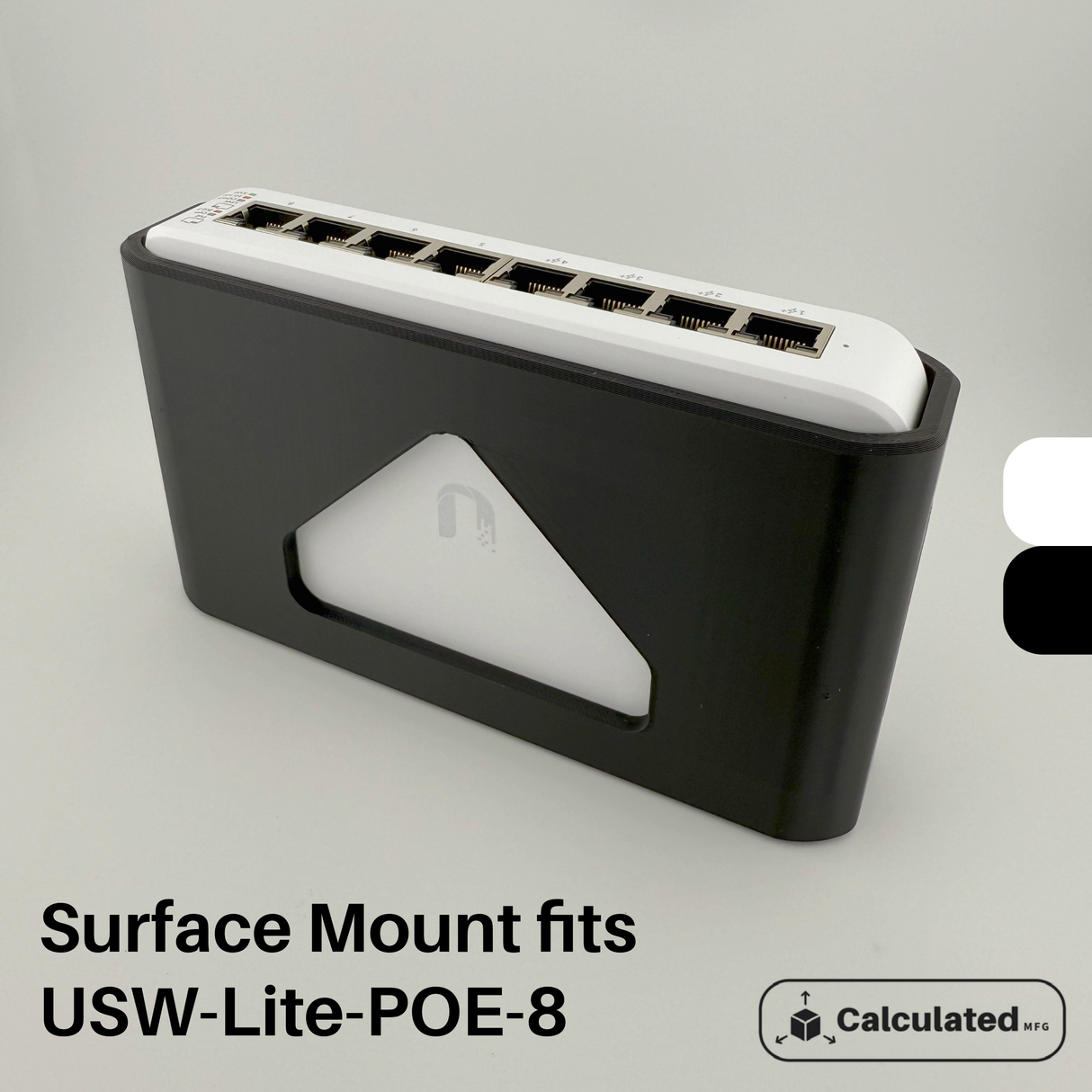 UniFi USW-Lite-8-POE Surface Wall Mount| Durable PETG | Black or White