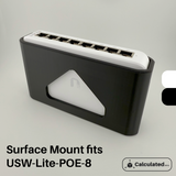 UniFi USW-Lite-8-POE Surface Wall Mount| Durable PETG | Black or White