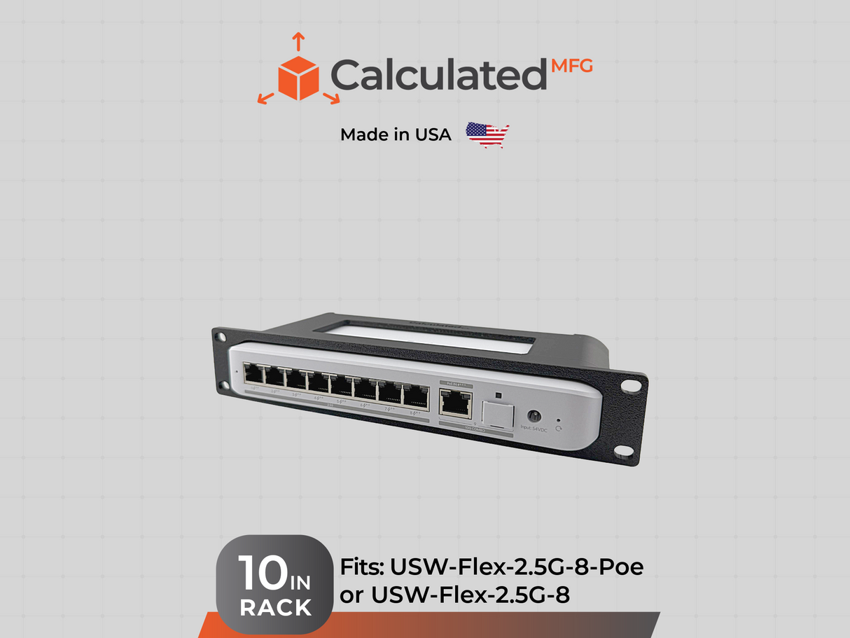 UniFi USW-Flex-2.5G-8-PoE or USW-Flex-2.5G - 8 | 1u Mount for Standard 10" Server Racks