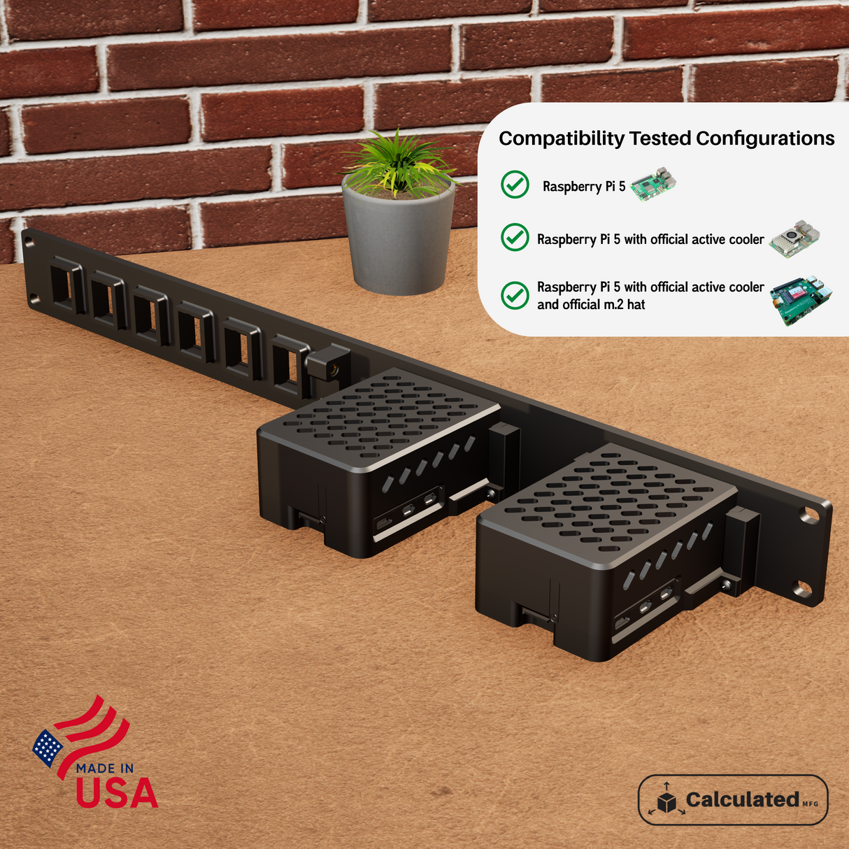 Raspberry Pi 5 Rack Mount (Single or Dual Mount) + Keystone Option | 19" Rack Mount